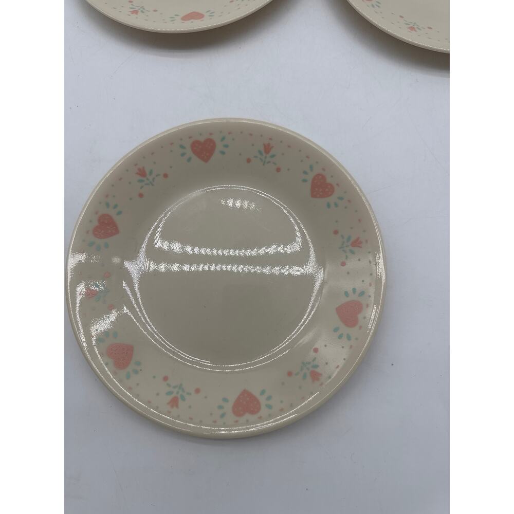 Corelle Forever Yours‎ Pink Hearts Dessert Plates Lot of 5-6-3/4” - Picture 2 of 3
